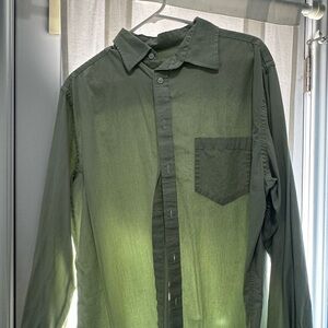 Merona Sage Green Checkered Shirt